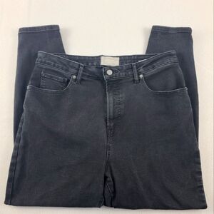 Everlane The Curvy Way High Skinny Crop Jean Black Organic Cotton 34
